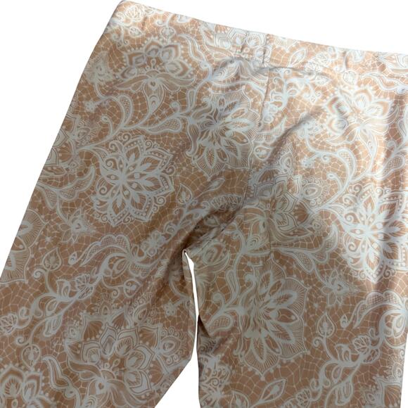 Gear Bunch leggings sz M yoga activewear stretchy lightweight cream & gold - Picture 8 of 9